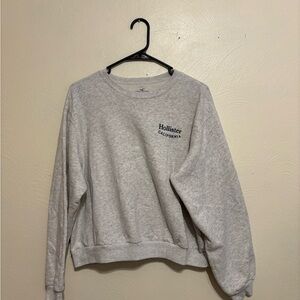 Hollister Gray Crew Neck Sweater with Ribbed Trim